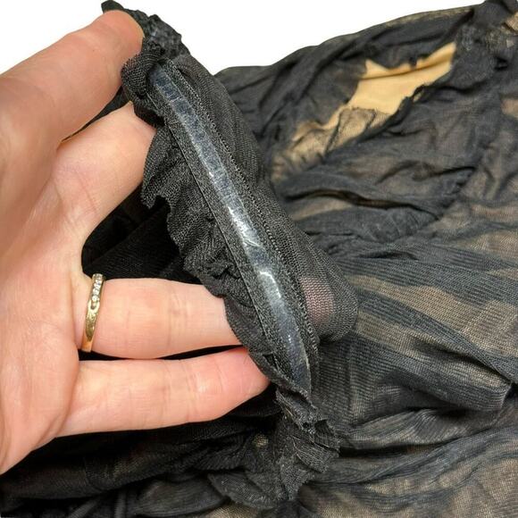 Majorelle Jardin Darling Ruched Dress in Black Lace Up Front Bodycon Size Large - Picture 12 of 15